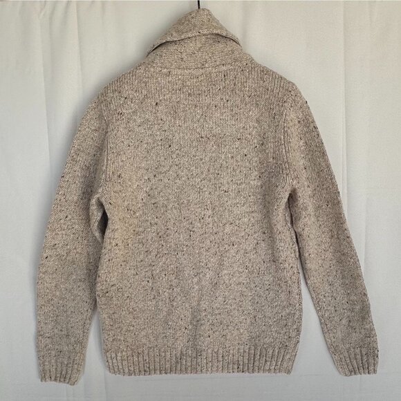 Rocha John Rocha Oatmeal Brown Wool Blend Cable Knit Fisherman Cardigan Medium - Picture 5 of 14